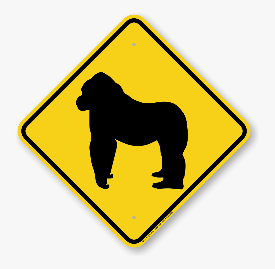 Gorilla Crossing Sign - Traffic Signs Right Turn, Transparent Clipart