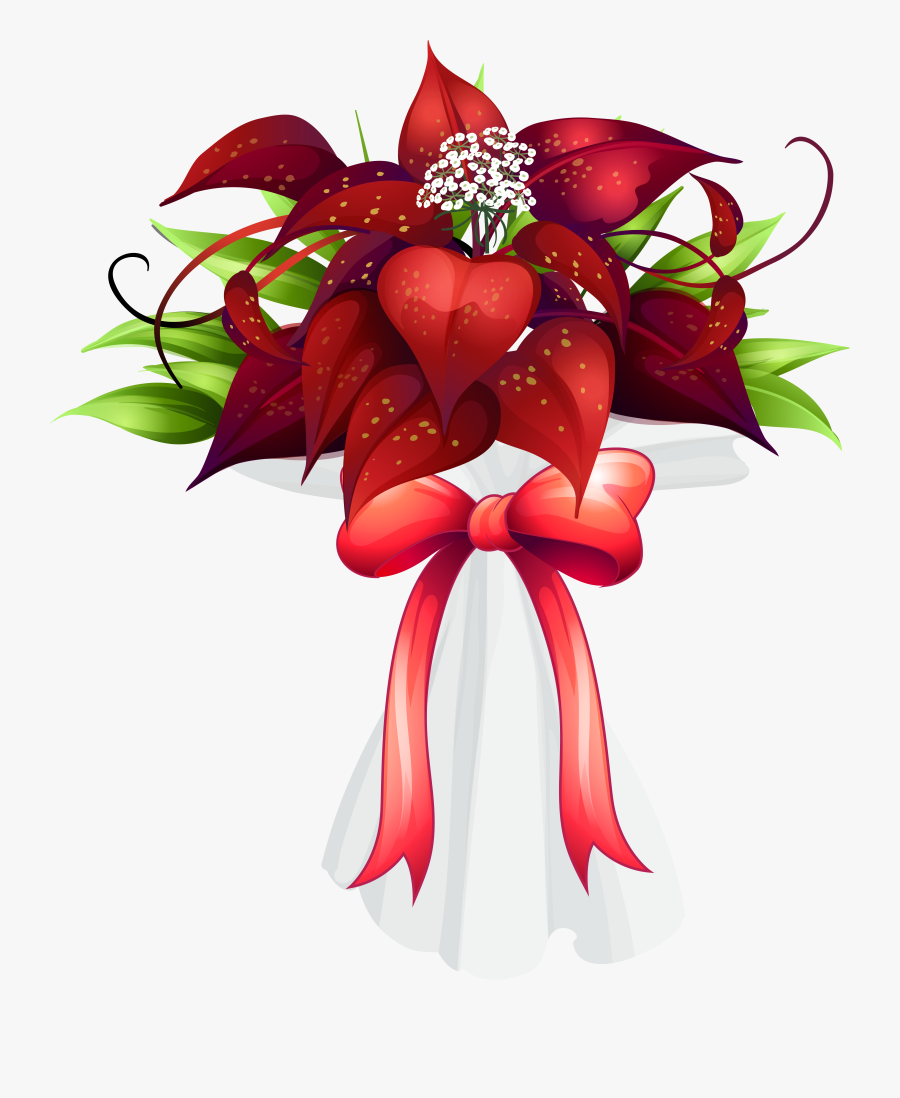 Red Flowers Bouquet Png Clipart - Transparent Flower Bouquet Png, Transparent Clipart