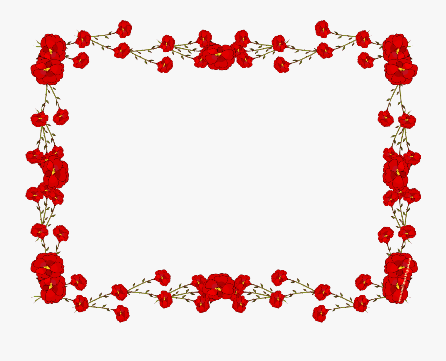 Red Roses Border Png - Frame Flower Red Png, Transparent Clipart