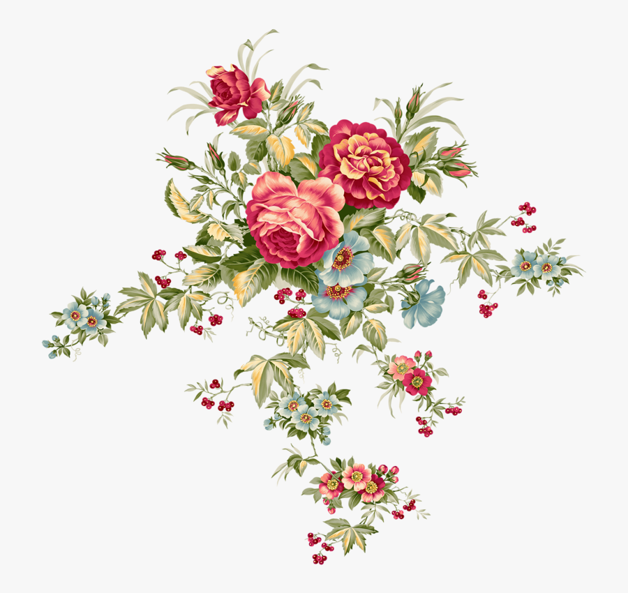 Paper Roses For Creativity - Vintage Floral Pattern Png, Transparent Clipart