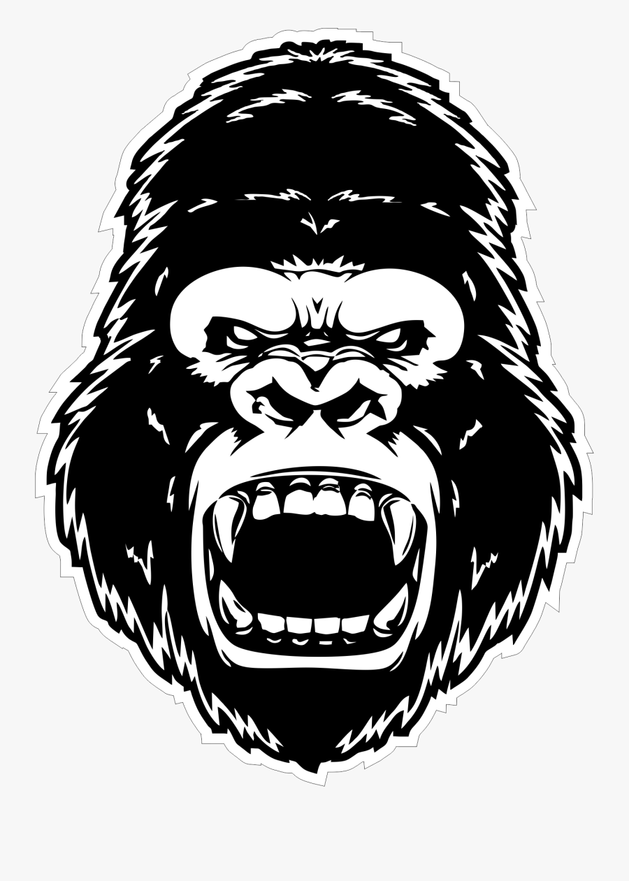 Logo Gorilla Invert - Gorilla Angry Vector Png, Transparent Clipart