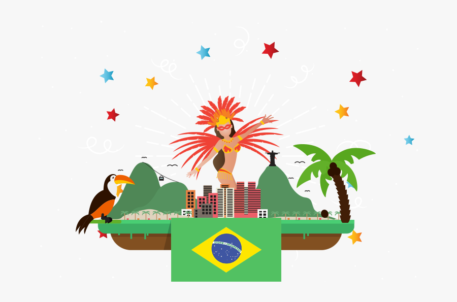 Brazil Flag, Transparent Clipart