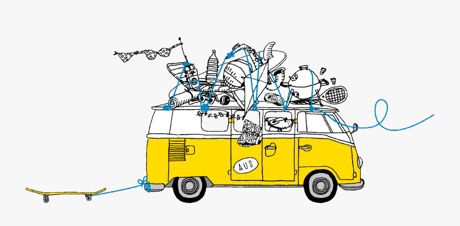 Barramundi Wines Kombi Van - Van Road Trip Cartoon, Transparent Clipart