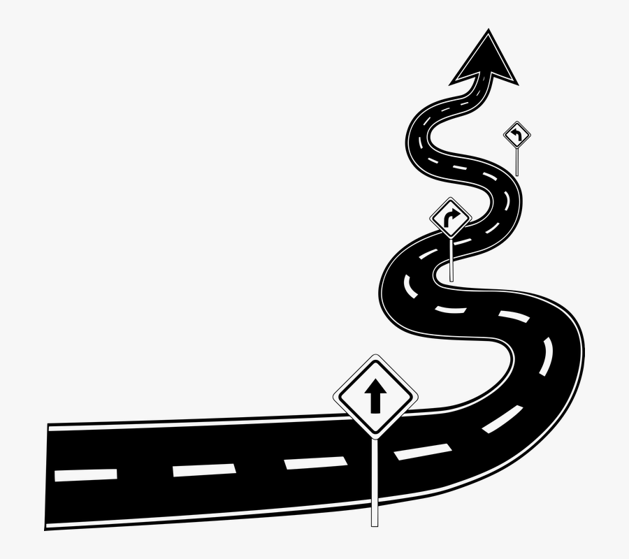 Road, Travel, Winding, Road Trip, Landscape, Street - Road Trip Vector Png, Transparent Clipart