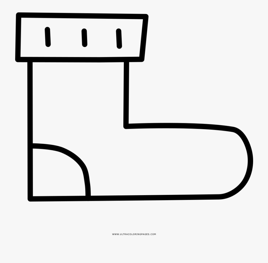 Sock Coloring Page - Line Art, Transparent Clipart