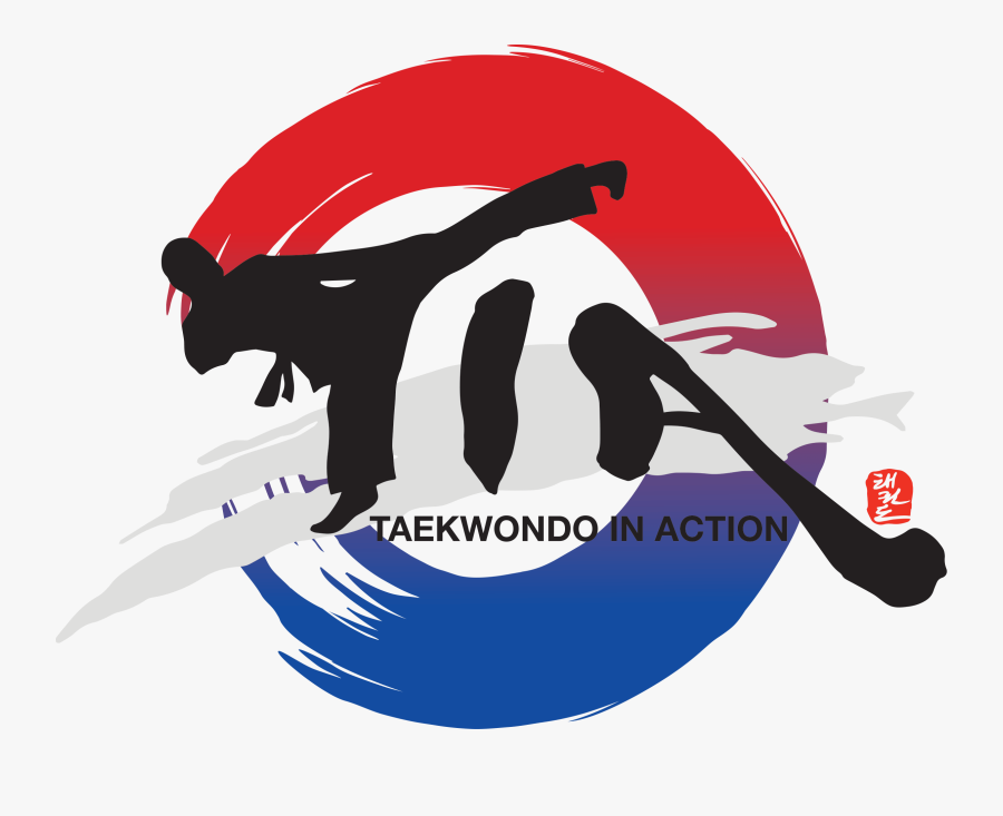Taekwondo In Action - Illustration, Transparent Clipart