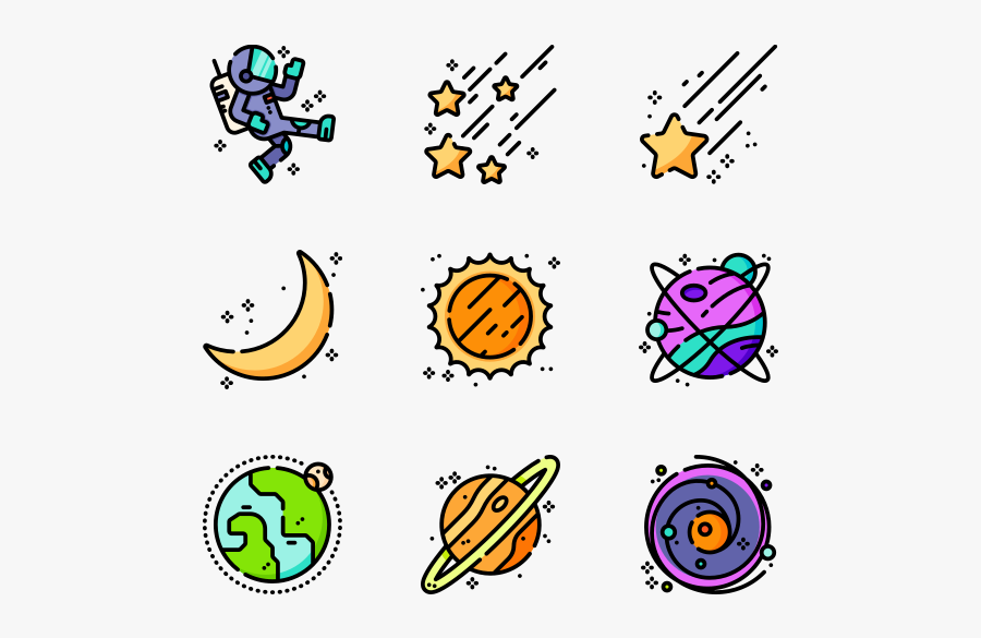 Space - Galaxy Icon Pack Png, Transparent Clipart