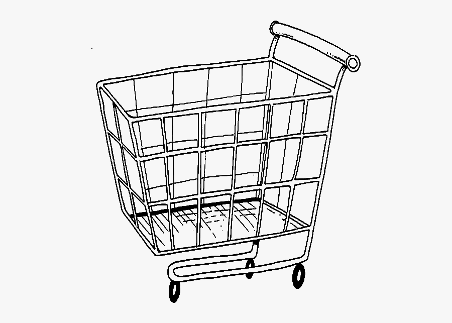 Shopping Cart Drawing At Getdrawings - Trolley Coloring, Transparent Clipart