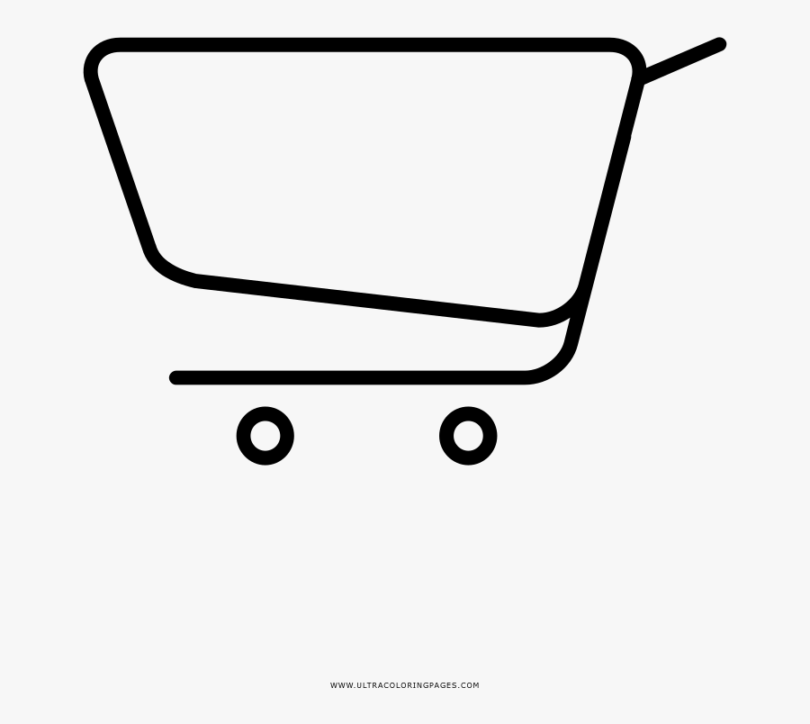 Shopping Cart Coloring Page - Line Art, Transparent Clipart