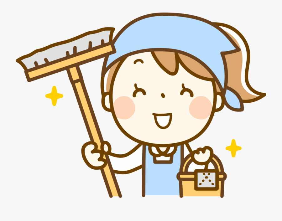 Woman With Mop - Toilet Cleaning Cartoon, Transparent Clipart