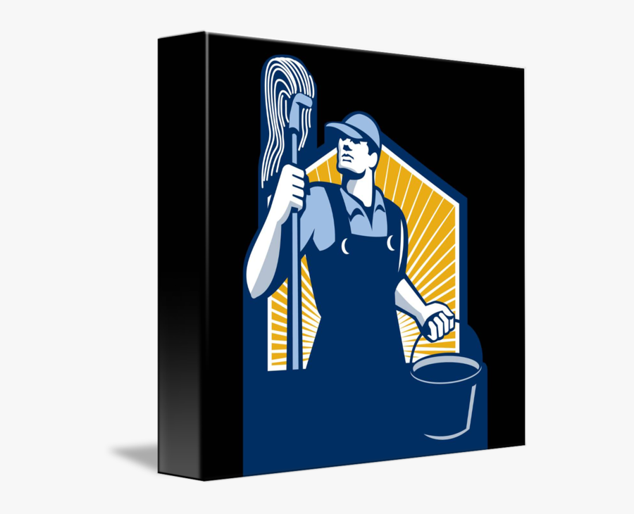 Transparent Mop Clipart - Janitor Art, Transparent Clipart