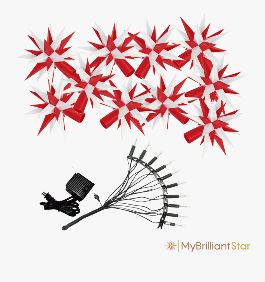Original Herrnhut Plastic Star Chain, White / Red, - Herrnhut Stars 13, Transparent Clipart