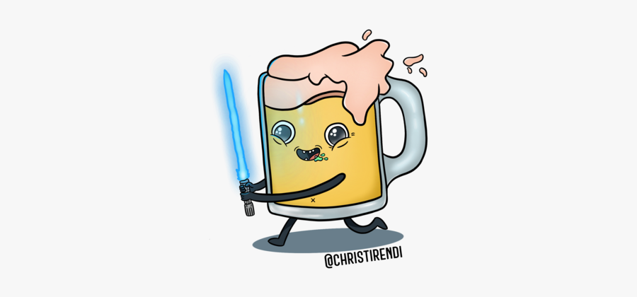 Lightsaber Beer Guy Cartoon Star Wars Beer Art Procreate, Transparent Clipart