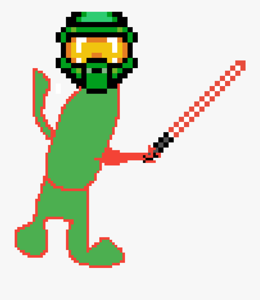 Transparent Green Lightsaber Png - Halo Pixel Art, Transparent Clipart