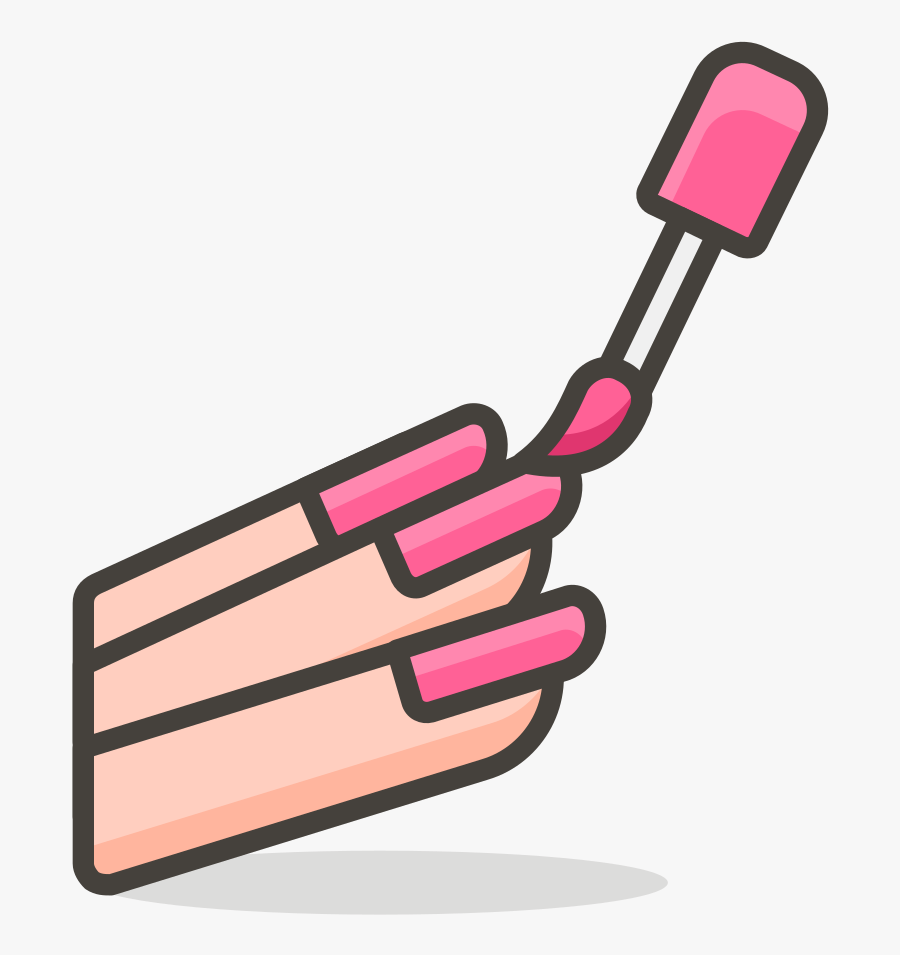 Nail Polish Clipart Emoji - Pink Nail Icon, Transparent Clipart