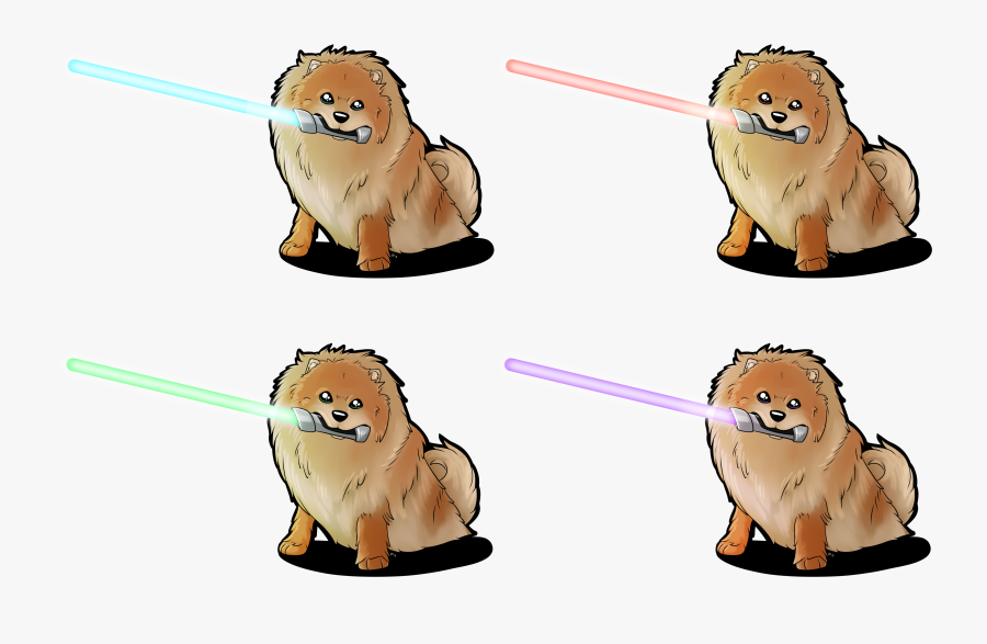 Light Saber Pomeranian - Cartoon Pomeranian, Transparent Clipart