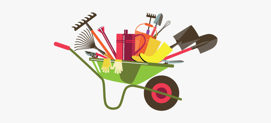 Wheelbarrow Full Of Garden Equipment - Pulling Weeds Weeding Clip Art, Transparent Clipart