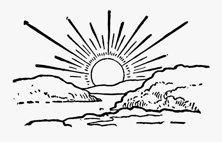 Sunrise Clipart Png - Sun Rise Clipart Black And White, Transparent Clipart