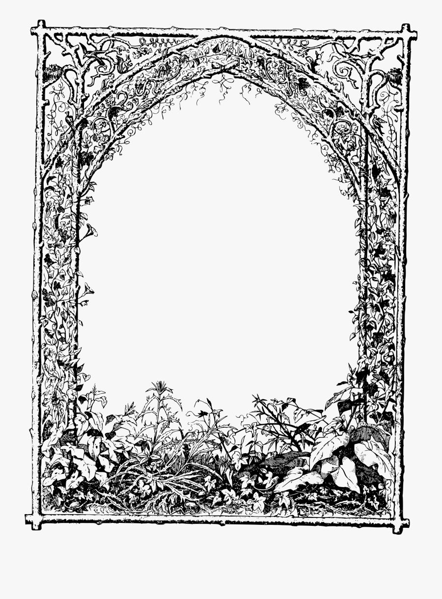 Transparent Gardening Clipart Black And White - Garden Frame Black, Transparent Clipart