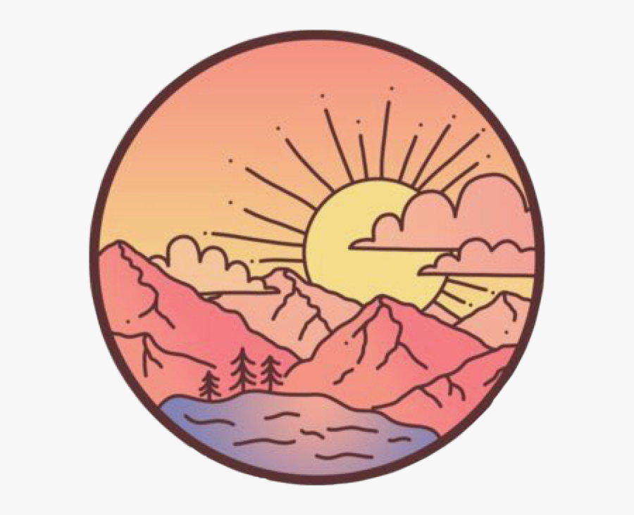 #cute #sunset #sun #sunrise #mountains #lake #vsco - Redbubble Stickers Sunset, Transparent Clipart