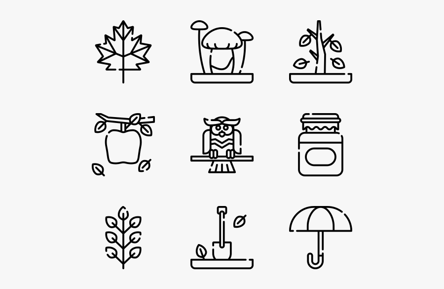 Autumn - Vector Laundry Symbols, Transparent Clipart
