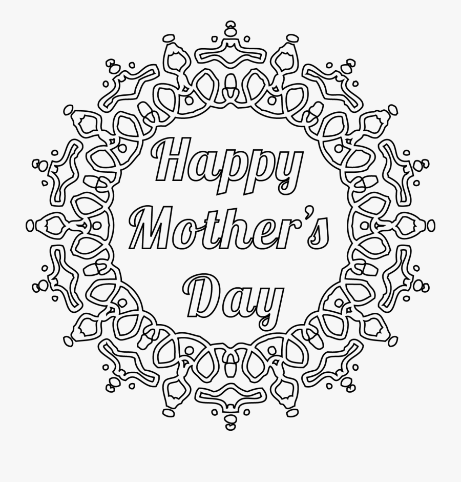 Clip Art Mothers Day Drawings - Adult Coloring For Mother's Day, Transparent Clipart