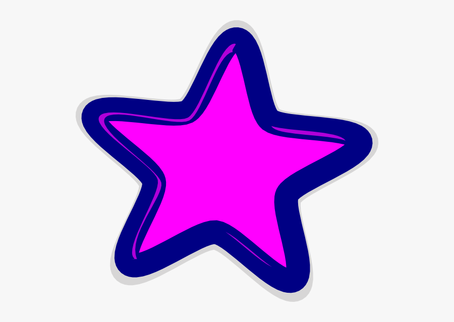Pink Star Clip Art At Clker - Blue And Pink Star, Transparent Clipart
