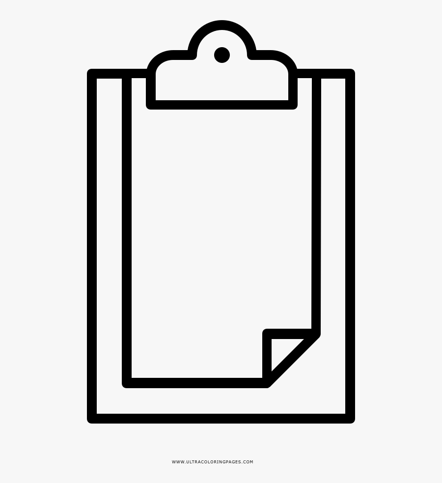 Clipboard Coloring Page - Portapapeles Dibujo Para Colorear, Transparent Clipart