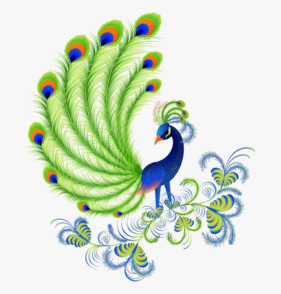Peafowl Free Content - Green Peacock Vector Png, Transparent Clipart