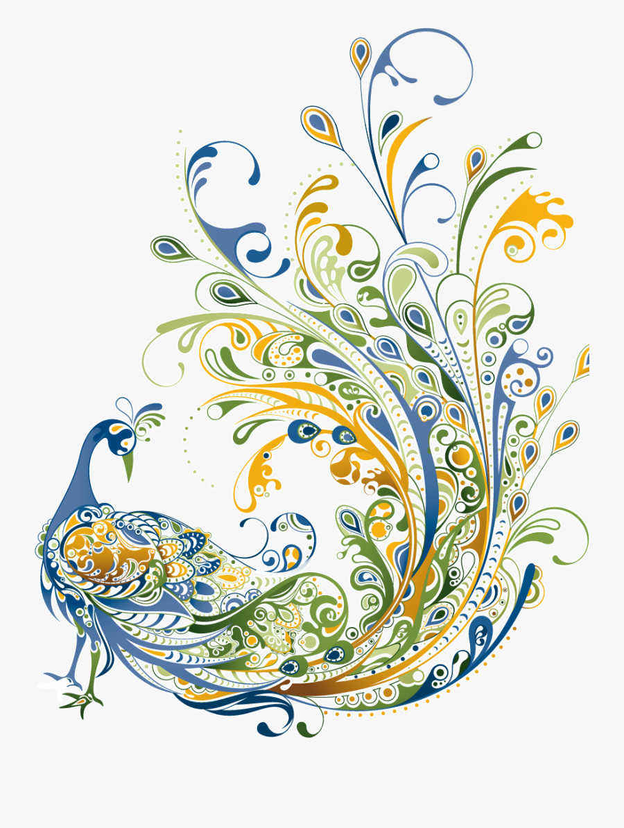 Peacock Clipart Art Deco - Designer Peacock Images Hd, Transparent Clipart