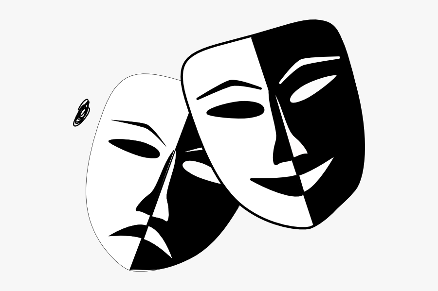 Mask Black And White Vector, Transparent Clipart