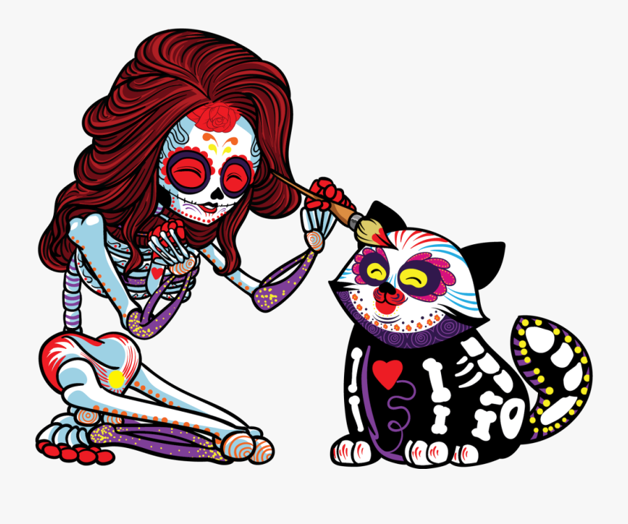 Sugar Souls Girl Face Painting Cat - Cartoon, Transparent Clipart