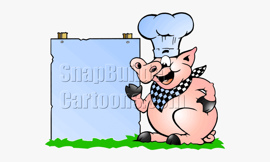 Clip Art Chef Pig Bbq Holding - กา ตู น หมู รูป กุ๊ก, Transparent Clipart