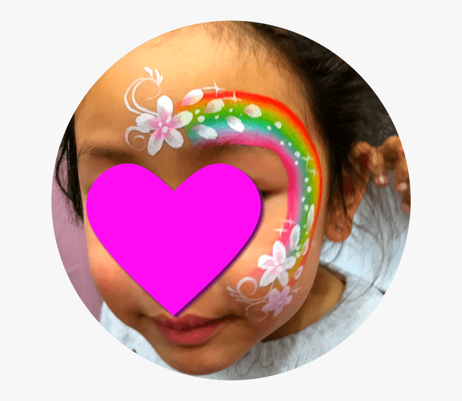 Rainbow Face Painting For Birthdays Vancouver - Heart, Transparent Clipart