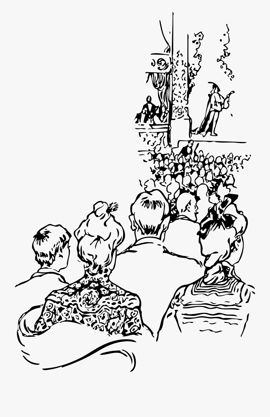 Vector Clip Art - Play Theatre Clipart Black And White, Transparent Clipart