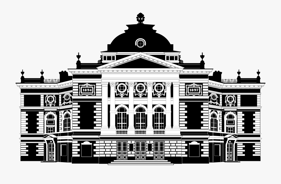 Okhlopkov Theatre In Irkutsk, Russia - Russian Clipart Black And White, Transparent Clipart