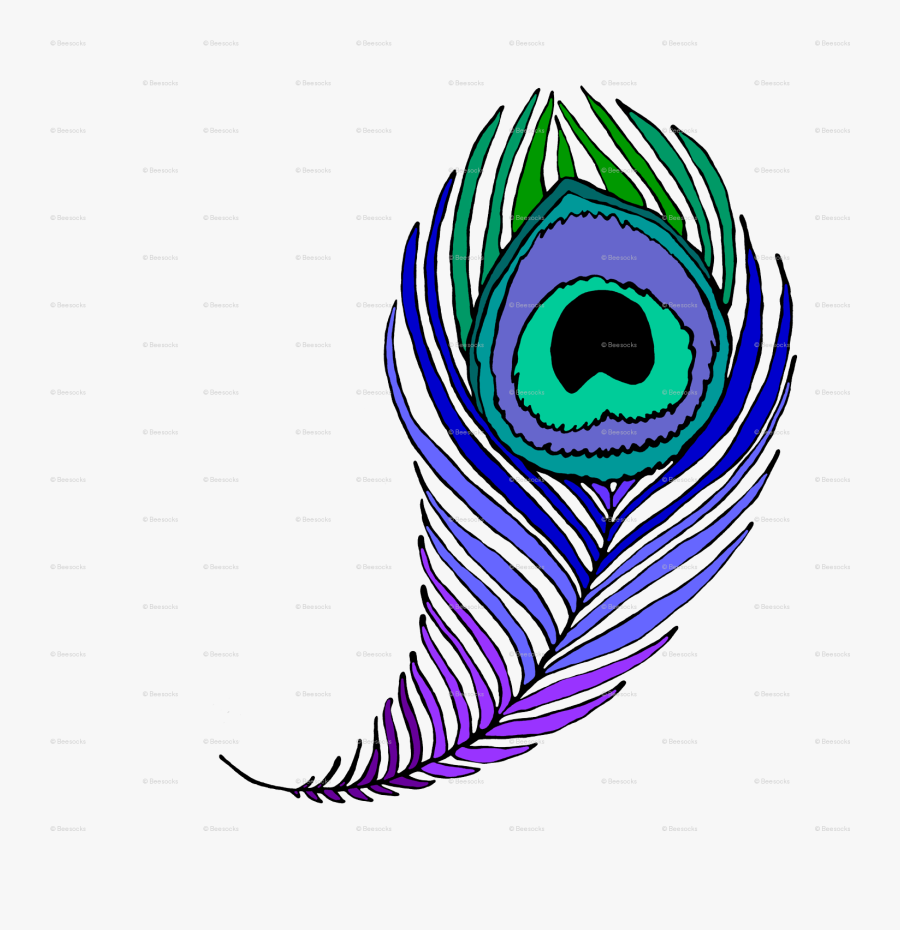 Peacock Print Wristlet Purse, Women"s, Dark Blue/blue/slate - Peacock Feather Drawing Png, Transparent Clipart