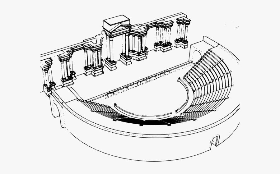 Facil Teatro Romano Para Colorear, Transparent Clipart