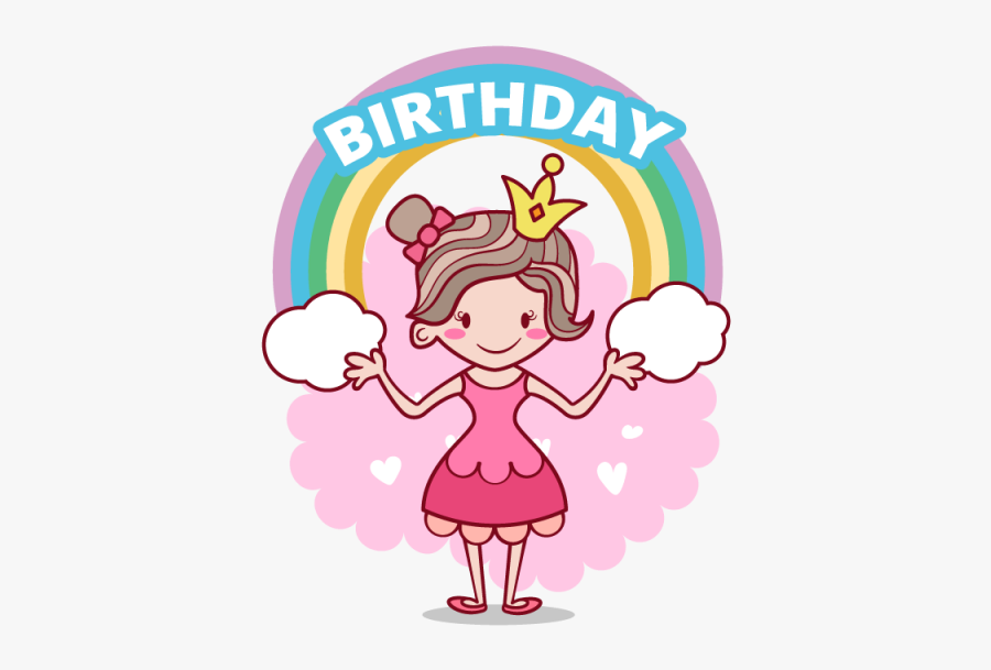 Clip Black And White Download Card Vector Illustration - Happy Birthday Princess Png, Transparent Clipart