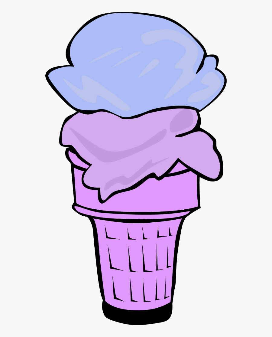 Ice Cream Cone For Fast Food Menu - Ice Cream Cone With 3 Scoops, Transparent Clipart