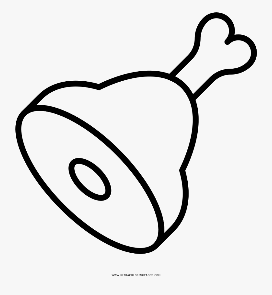 Ham Coloring Page - Pork Drawing Food, Transparent Clipart