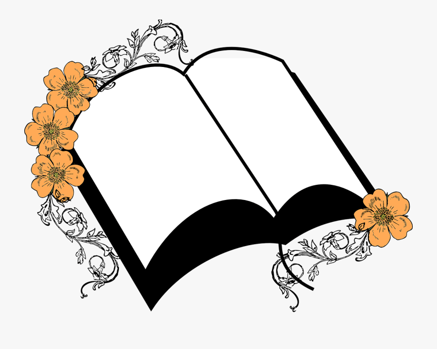 Floral, Journal, Record, Bible, Wedding, Memorial - Bíblia Aberta Desenho Png, Transparent Clipart