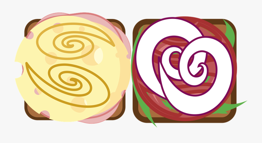 Graphic, Ham And Swiss, Sandwich, Food, American, Bread - Illustration, Transparent Clipart