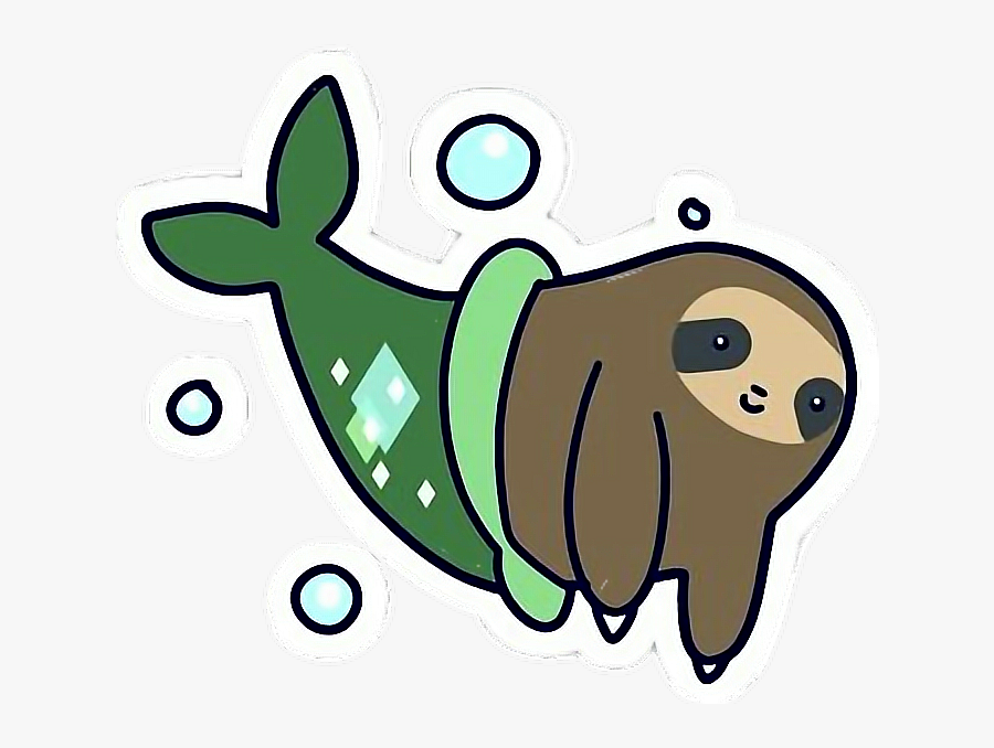 Https - //picsart - Com/i/sticker Merma - Otter Kawaii - Sloth And Mermaid, Transparent Clipart