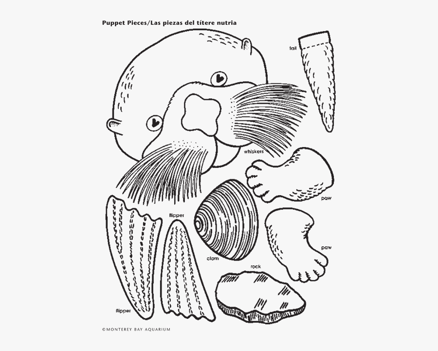Otter Paper Bag Puppet, Transparent Clipart