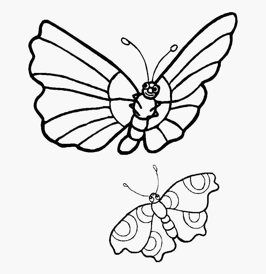 Transparent Butterfly Clipart Png Black And White - Butterflies Black And White Cartoon, Transparent Clipart