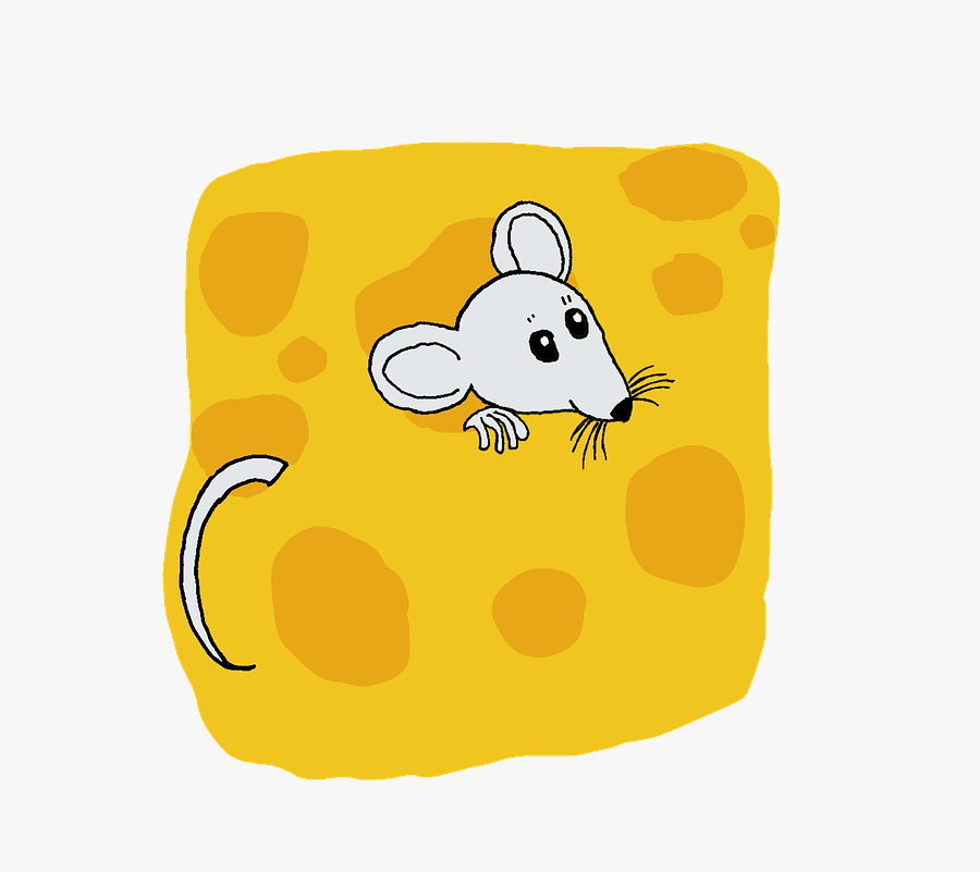 Transparent Rat Clip Art - Mouse In Cheese Cartoon, Transparent Clipart