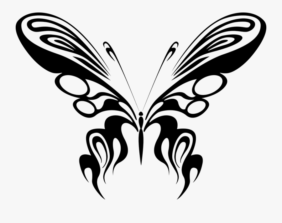 Butterfly Drawings Black And White 7, Buy Clip Art - Abstract Art Black And White Butterfly, Transparent Clipart