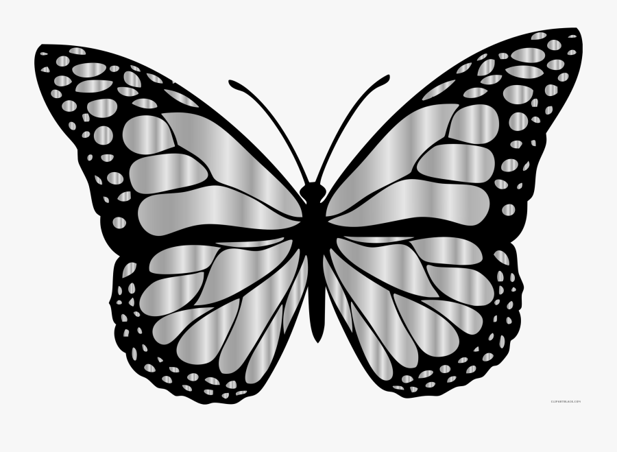 Monarch Butterfly Animal Free Black White Clipart Images - Redbubble Butterfly Sticker, Transparent Clipart