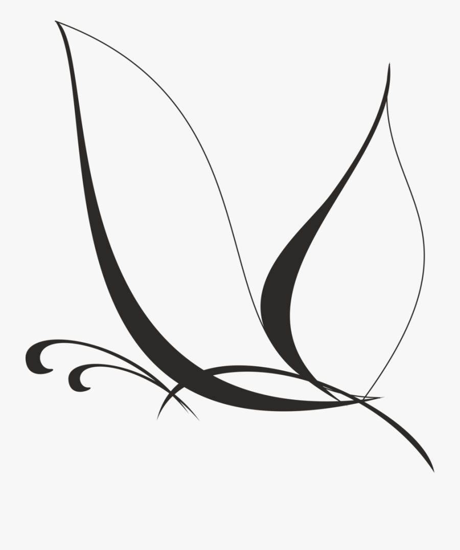 Clip Art Black And White Clip - Butterfly Vector Black And White, Transparent Clipart